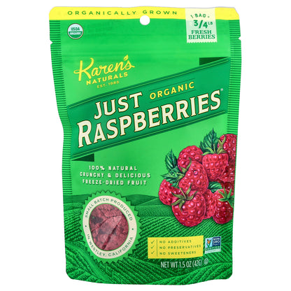 Karen's Naturals, Organic Just Raspberries, 1.5 oz (42 g)