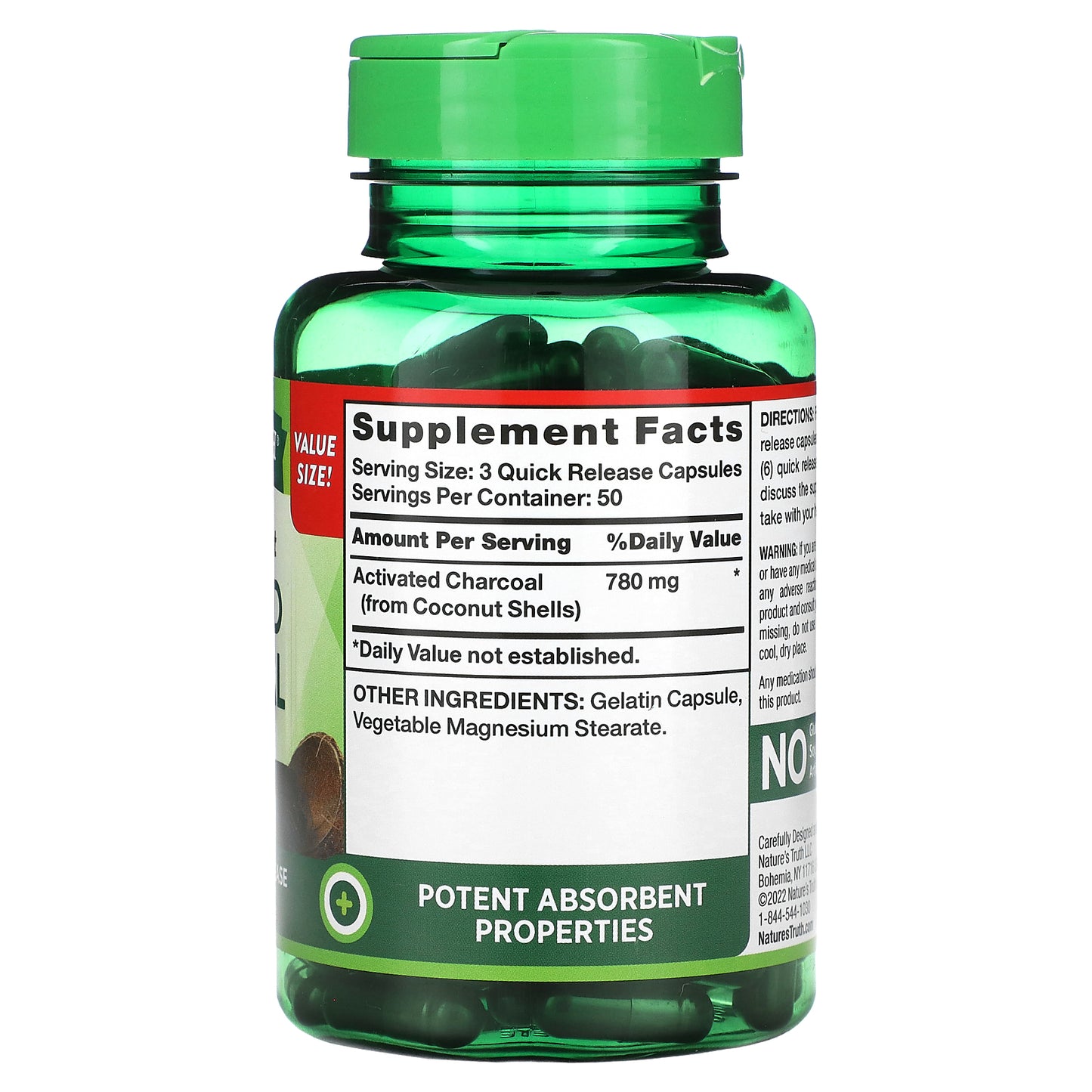 Nature's Truth, Vitamins, Premium Coconut Activated Charcoal, 150 Quick Release Capsules (260 mg per Capsule)