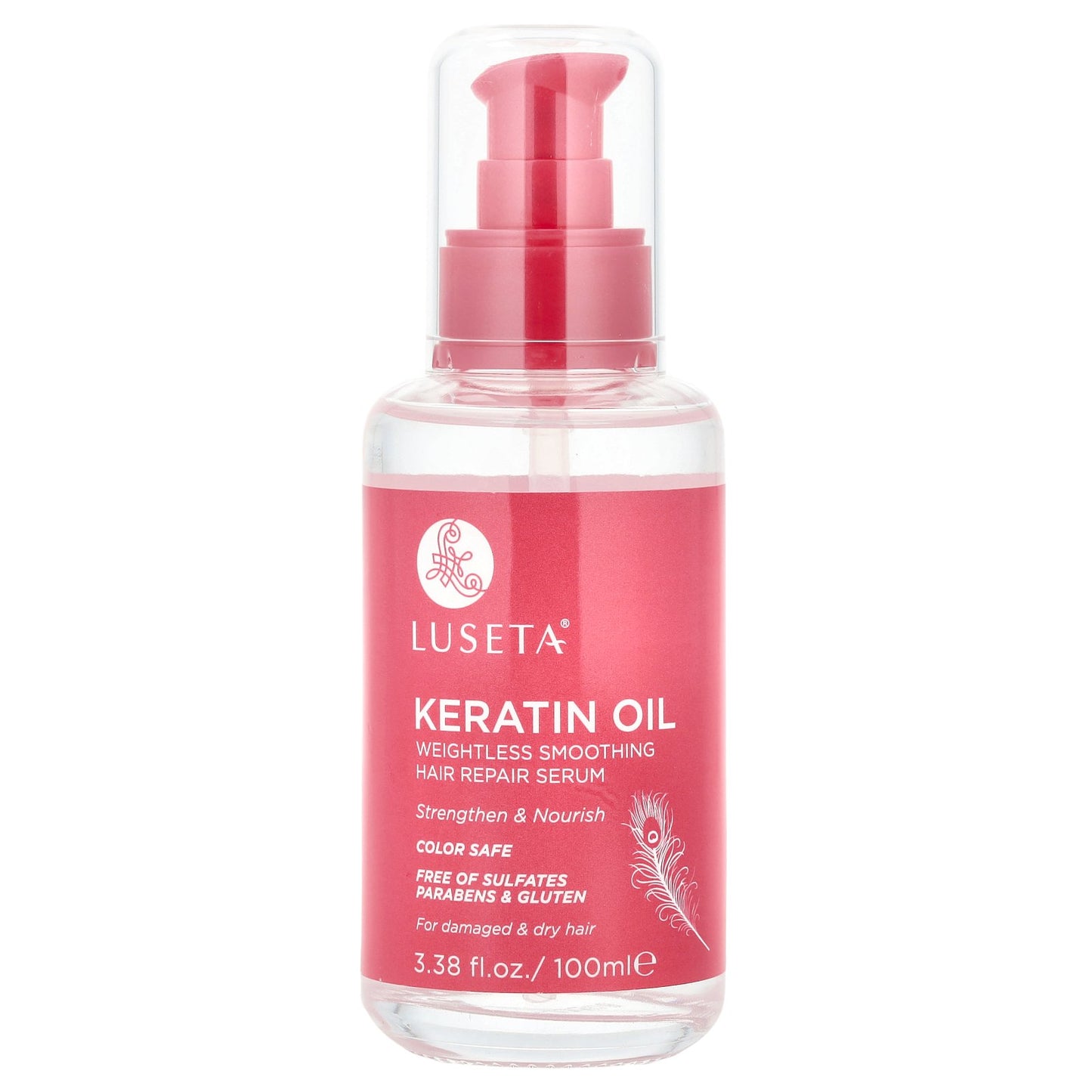 Luseta Beauty, Keratin Oil, Weightless Smoothing Hair Repair Serum, 3.38 fl oz (100 ml)