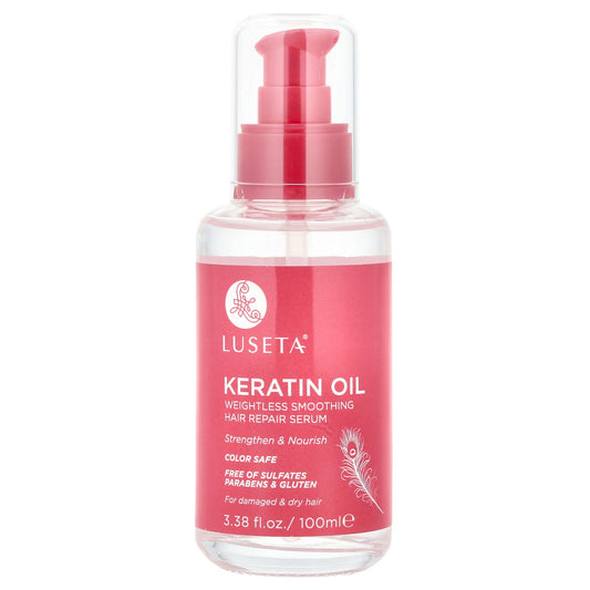 Luseta Beauty, Keratin Oil, Weightless Smoothing Hair Repair Serum, 3.38 fl oz (100 ml)