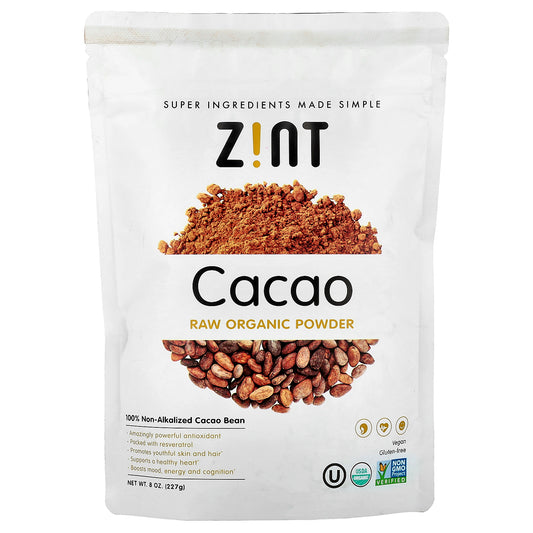 Zint, Raw Organic Powder, Cacao, 8 oz (227 g)