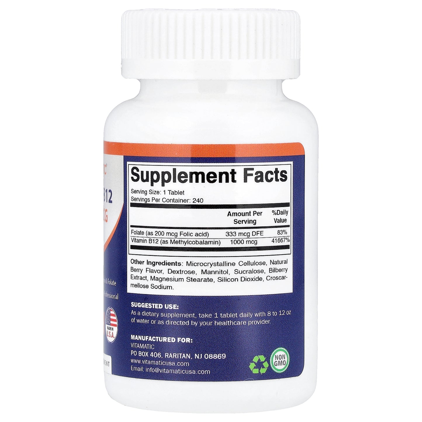 Vitamatic, Methyl B12, Natural Berry, 240 Fast Dissolve Tablets