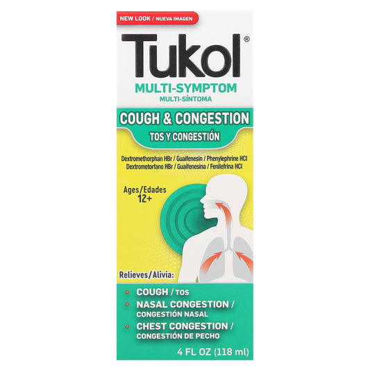 Tukol, Multi-Symptom, Cough & Congestion, Ages 12+, 4 fl oz (118 ml)