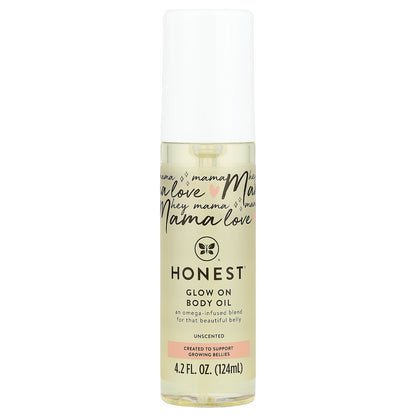 The Honest Company, Glow On Body Oil, Unscented, 4.2 fl oz (124 ml)