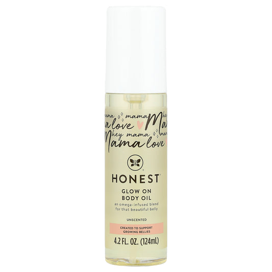 The Honest Company, Glow On Body Oil, Unscented, 4.2 fl oz (124 ml)