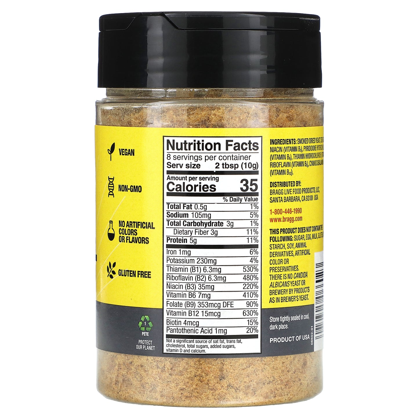 Bragg, Nutritional Yeast, Smoky BBQ, 3 oz (85 g)