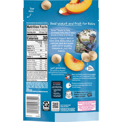 Gerber, Snacks for Baby, Yogurt Melts®, 8+ Months, Peach, 1 oz (28 g)