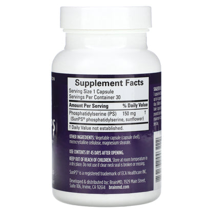 BrainMD, Neuro-PS, 30 Vegan Capsules (150 mg per Capsule)