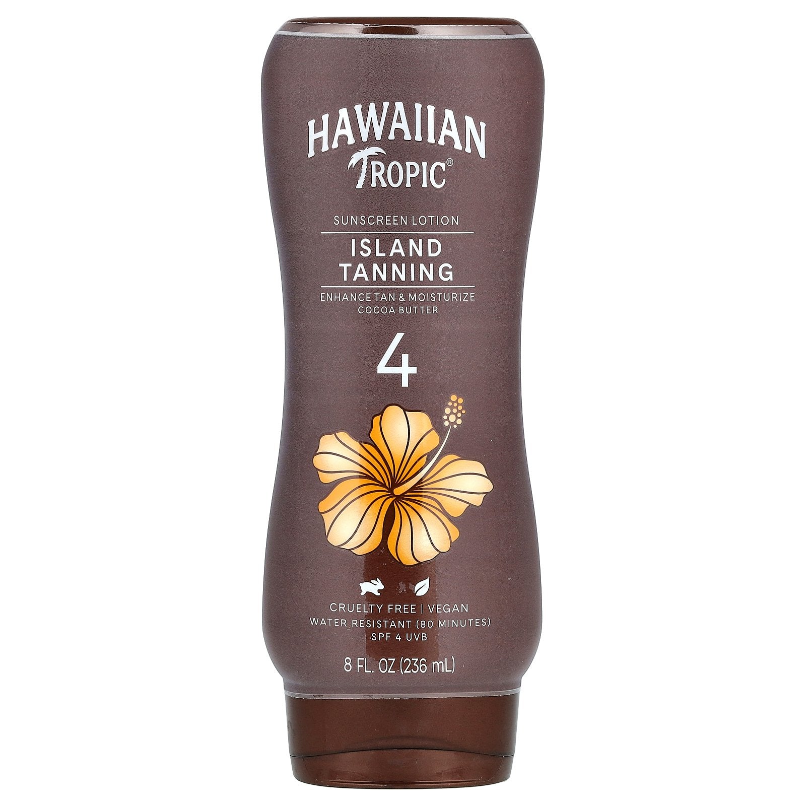 Hawaiian Tropic, Island Tanning, Sunscreen Lotion, Cocoa Butter, SPF 4, 8 fl oz (236 ml)