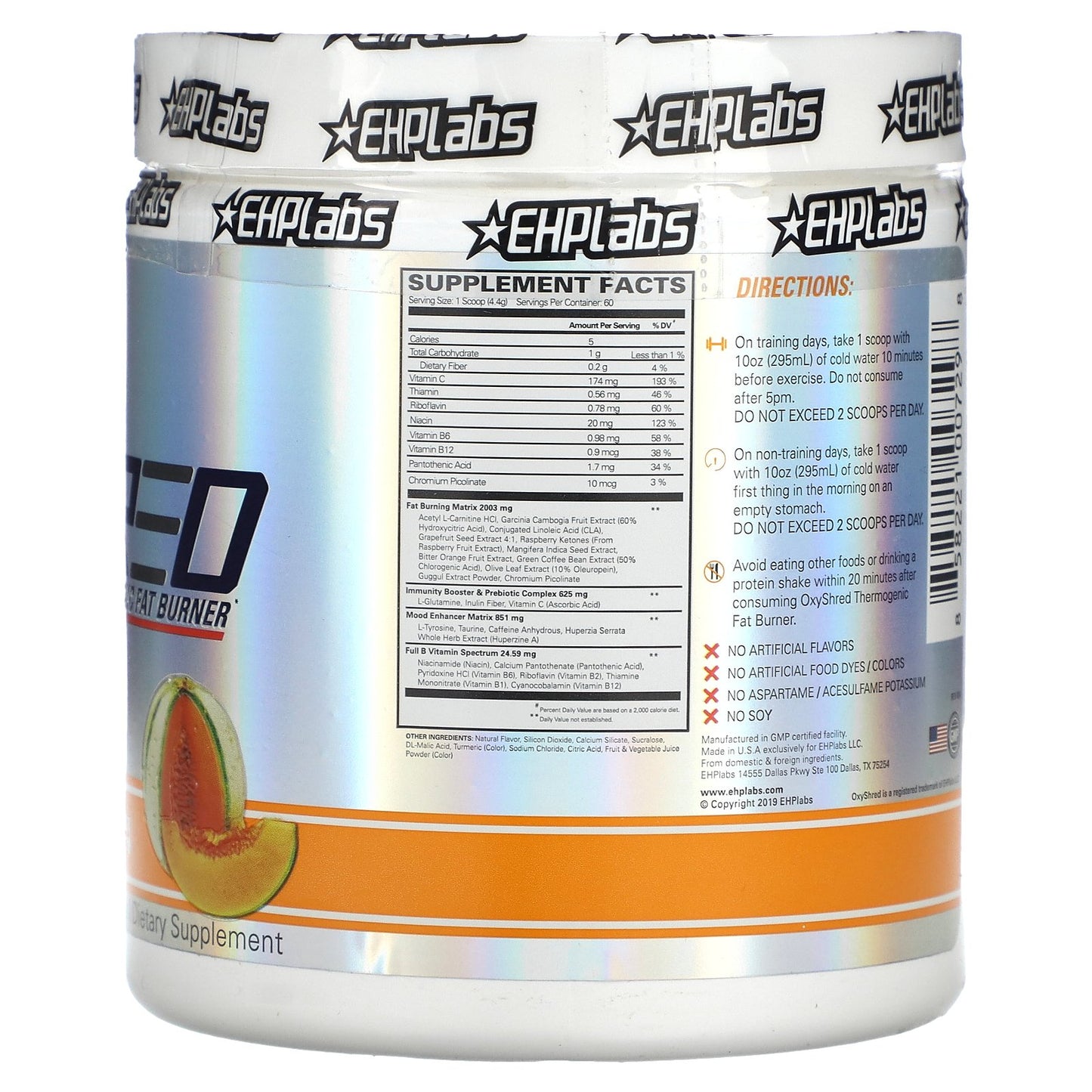 EHPlabs, OxyShred, Thermogenic Fat Burner, Wild Melon, 9.3 oz (264 g)