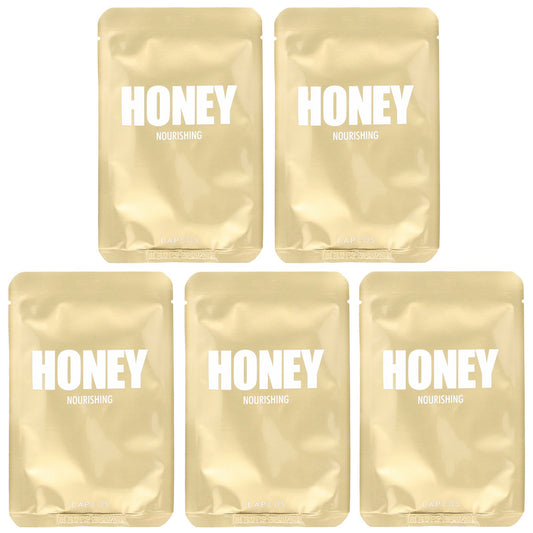 Lapcos, Honey Beauty Sheet Mask Set, Nourishing, 5 Sheets, 0.91 fl oz (27 ml) Each