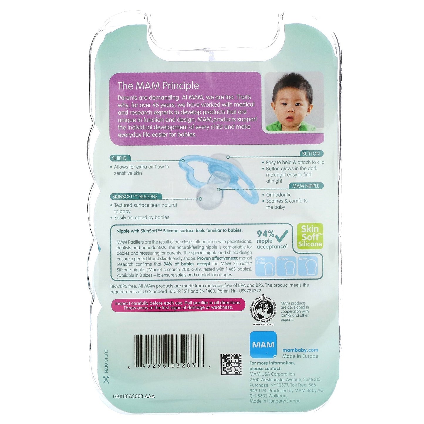 MAM, Air Day & Night Pacifier, 6-16 Months, 3 Count