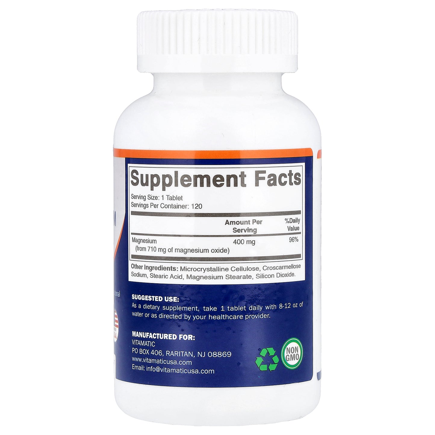 Vitamatic, Magnesium, 400 mg, 120 Tablets