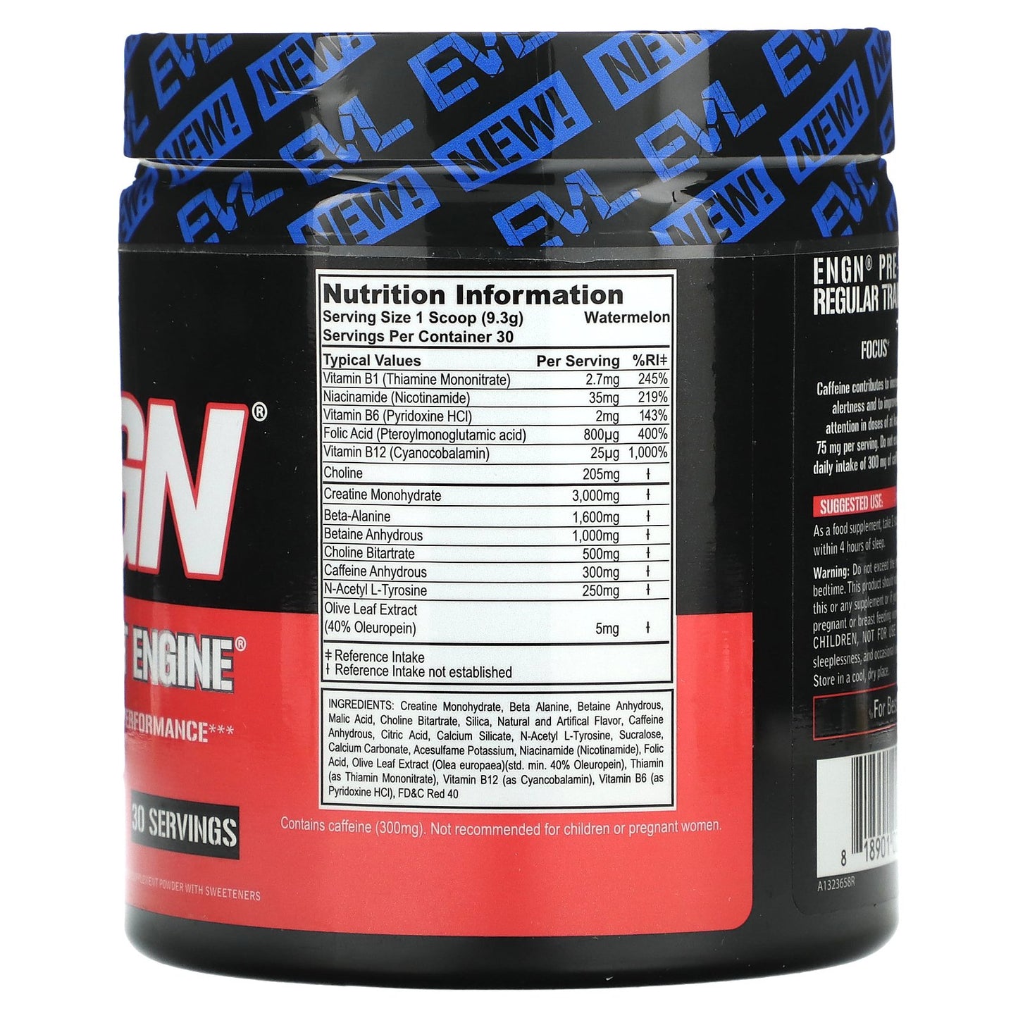 EVLution Nutrition, ENGN, Pre-Workout Engine, Watermelon, 9.8 oz (279 g)