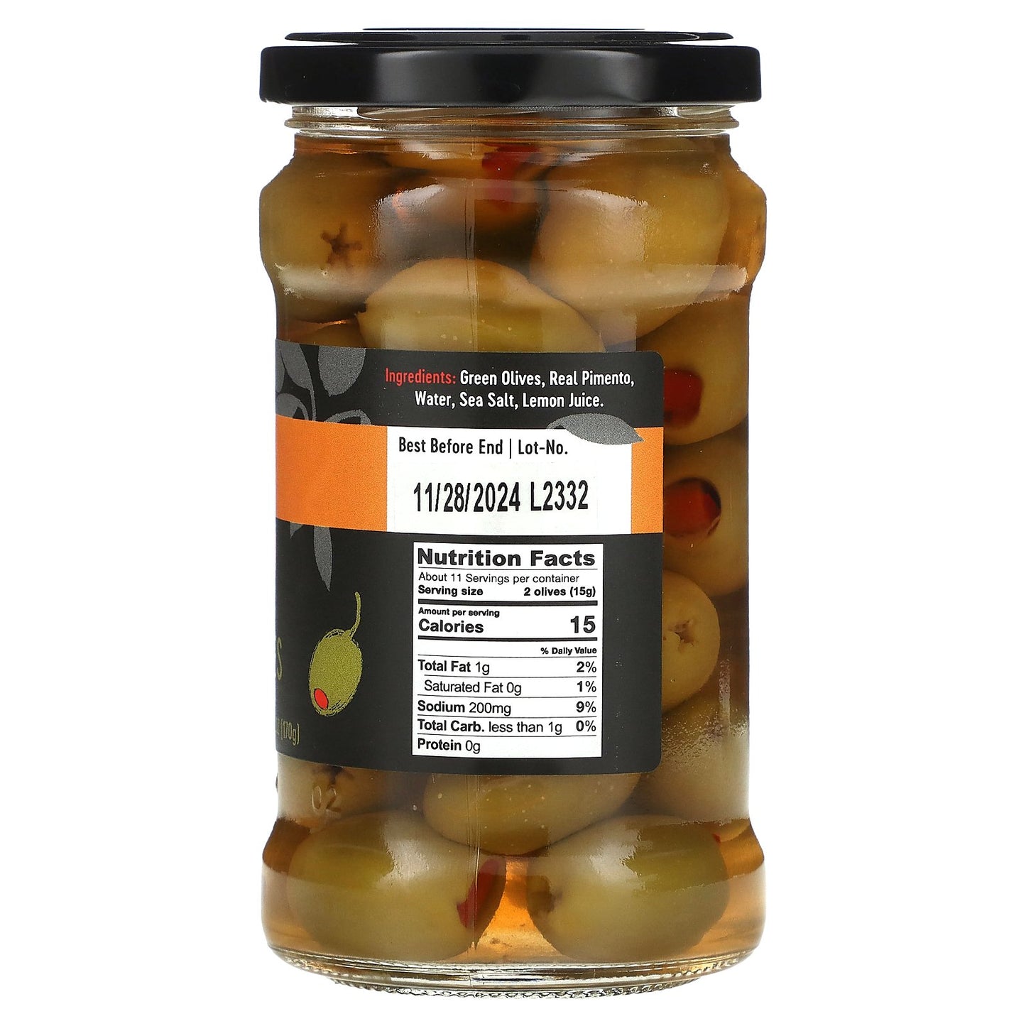 Gaea, Pimento Stuffed Green Olives, 10.4 oz (295 g)