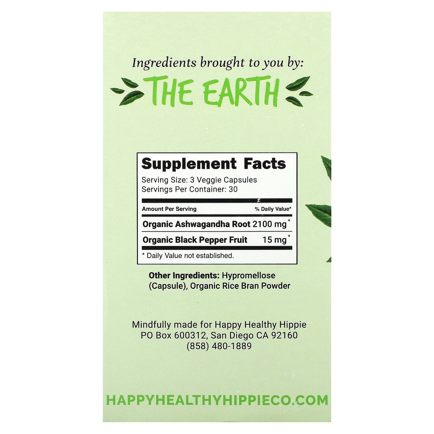 Happy Healthy Hippie, Ashwagandha, 2,100 mg, 90 Vegetarian Capsules