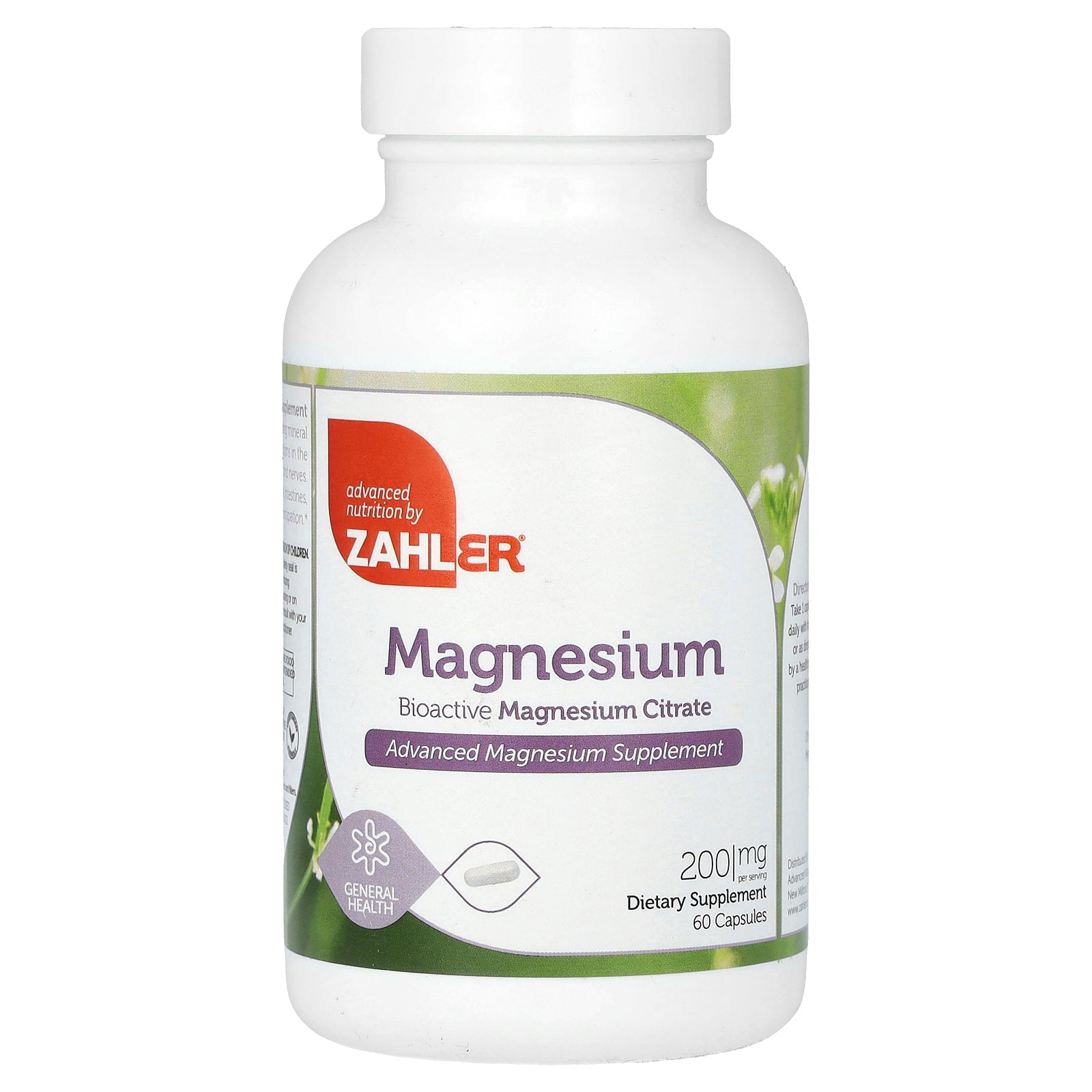 Zahler, Magnesium, 200 mg, 60 Capsules