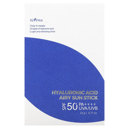 ISNtree, Hyaluronic Acid Airy Sun  Stick, SPF 50+ PA++++, 0.77 oz (22 g)