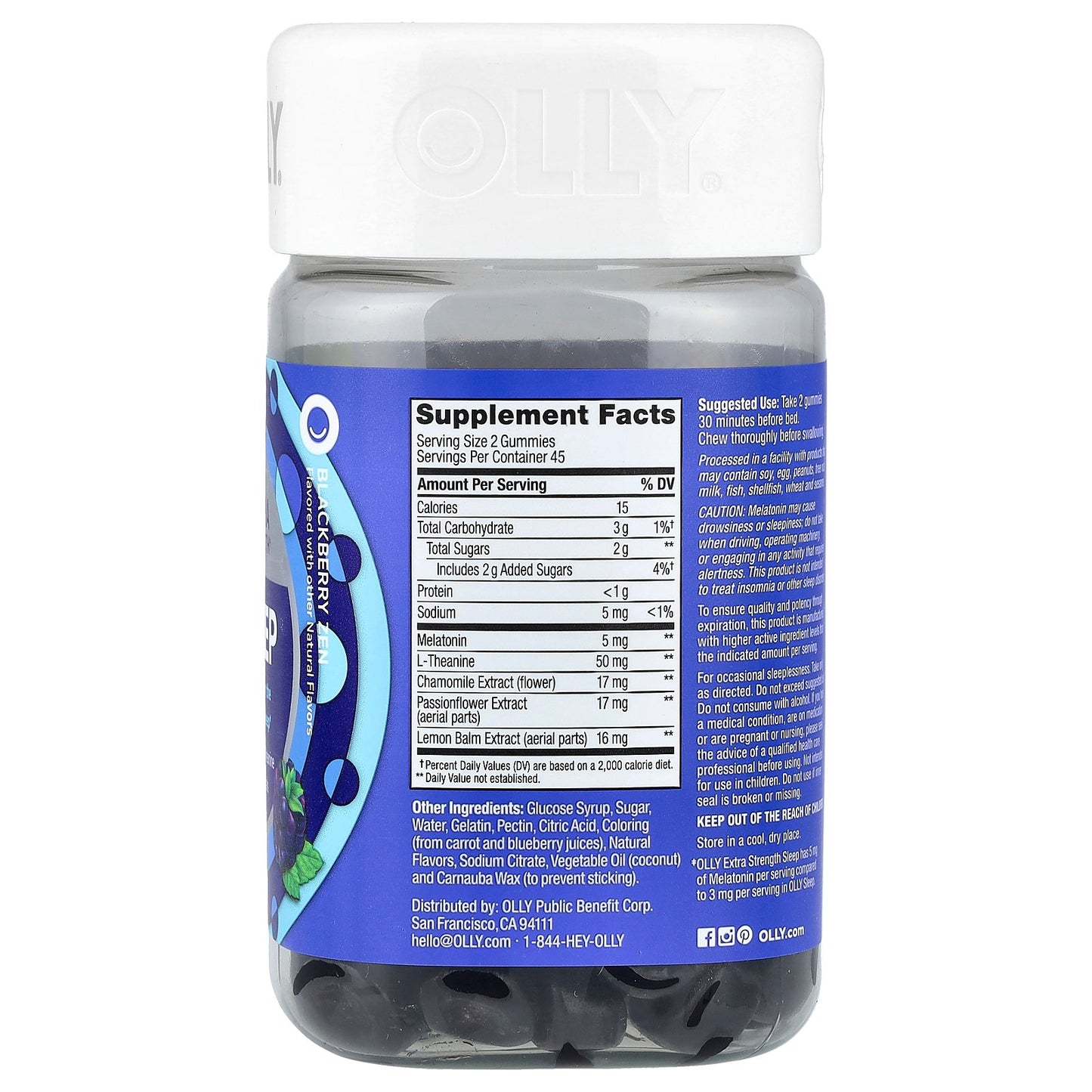 OLLY, Sleep Gummies, Blackberry Zen, 90 Gummies