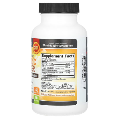 BioSchwartz, Premium Ultra Pure Turmeric & Ginger With BioPerine, 2,000 mg, 160 Veggie Caps (500 mg)