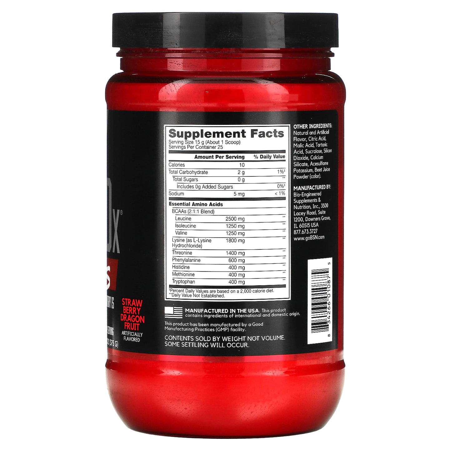 BSN, AminoX, EAAs, Muscle Support & Recovery, Strawberry Dragon Fruit, 13.2 oz (375 g)