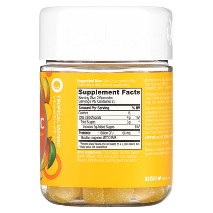 OLLY, Probiotic, Tropical Mango, 1 Billion Live Cultures , 50 Gummies