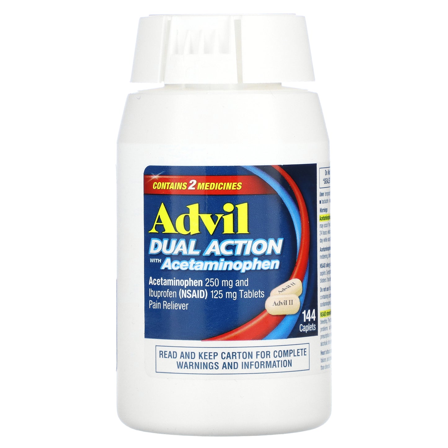 Advil, Dual Action with Acetaminophen , 144 Caplets