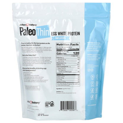 Julian Bakery, Paleo Thin, Egg White Protein, Unflavored, 2 lbs (907 g)