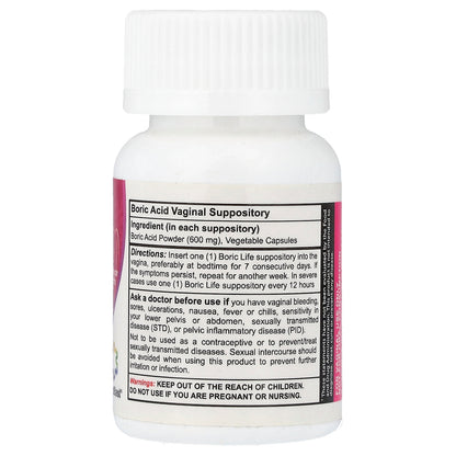 NutraBlast, Boric Life, Boric Acid, 600 mg, 14 Vaginal Suppositories