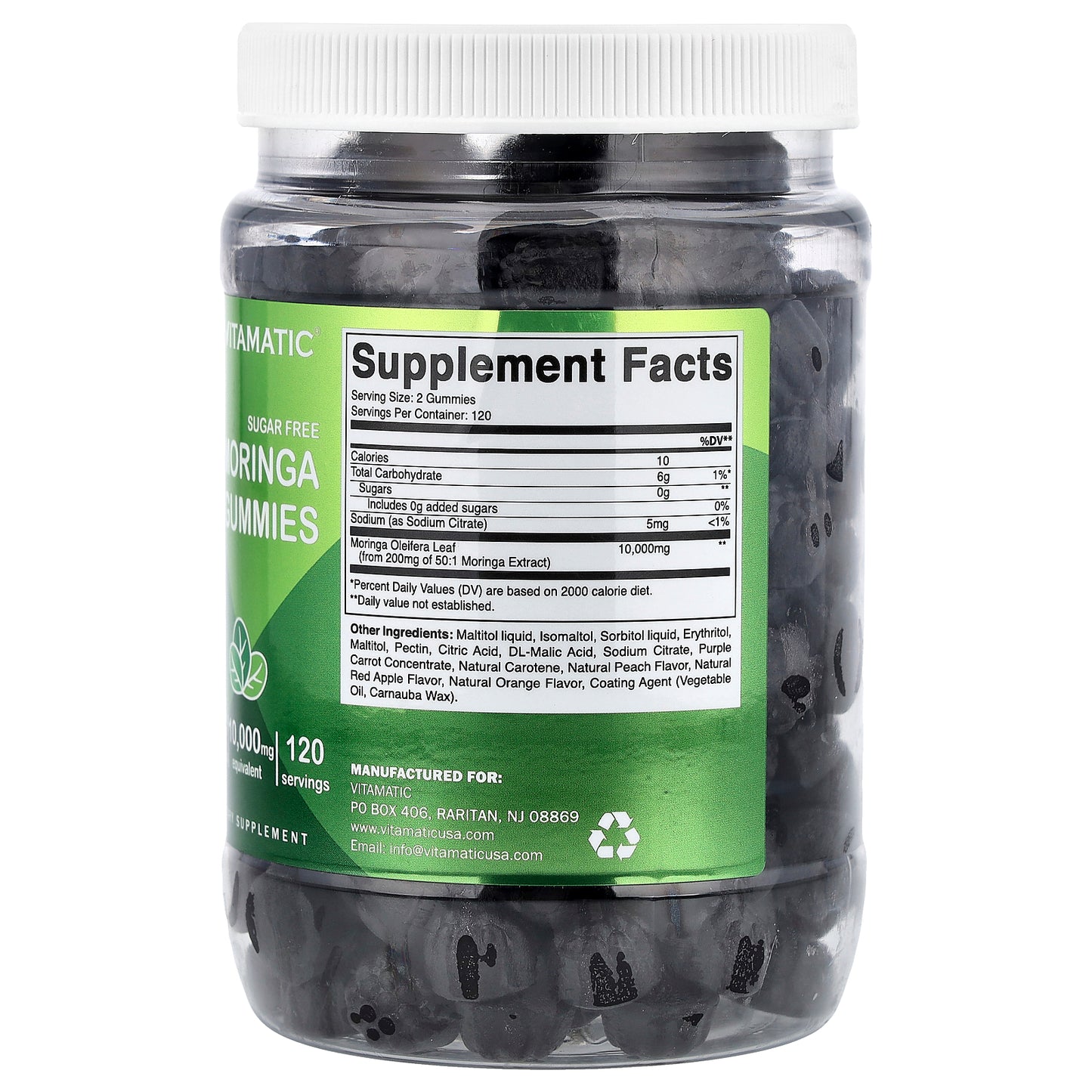 Vitamatic, Moringa Gummies, Sugar Free, 240 Gummies (5,000 mg per Gummy)