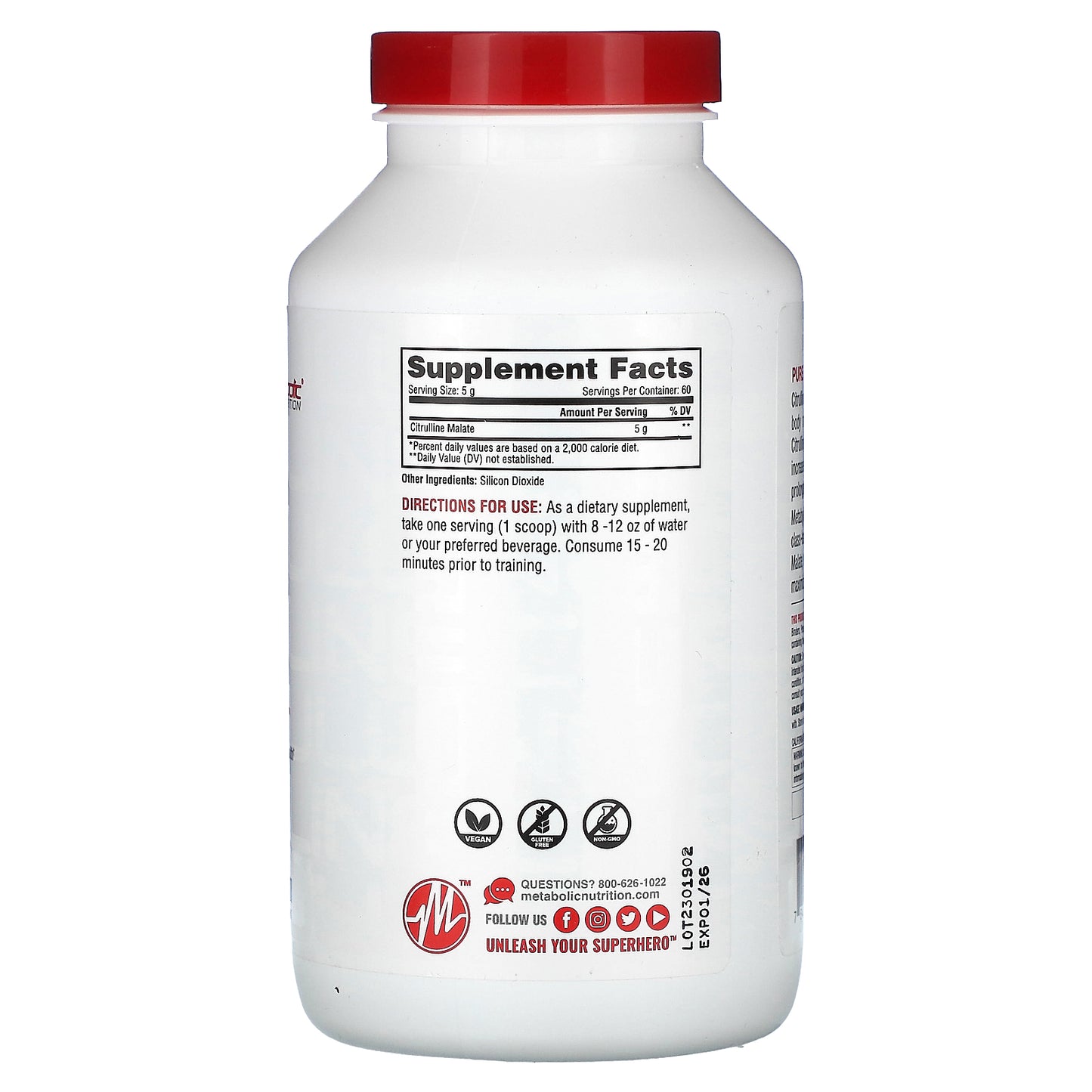 Metabolic Nutrition, Citrulline, Unflavored , 10.58 oz (300 g)