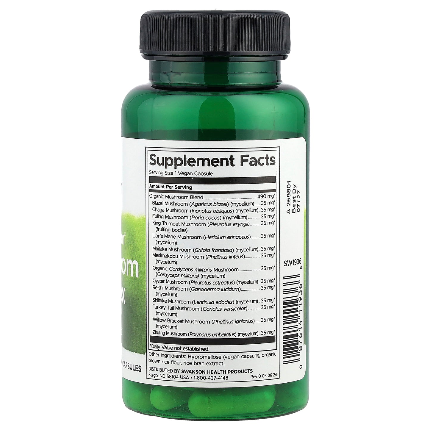 Swanson, Full Spectrum®, 14 Mushroom Complex , 60 Vegan Capsules