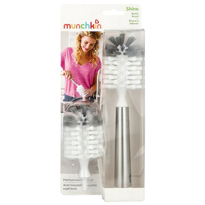 Munchkin, Shine™, Premium Stainless Steel, Bottle Brush, 3 Piece Set