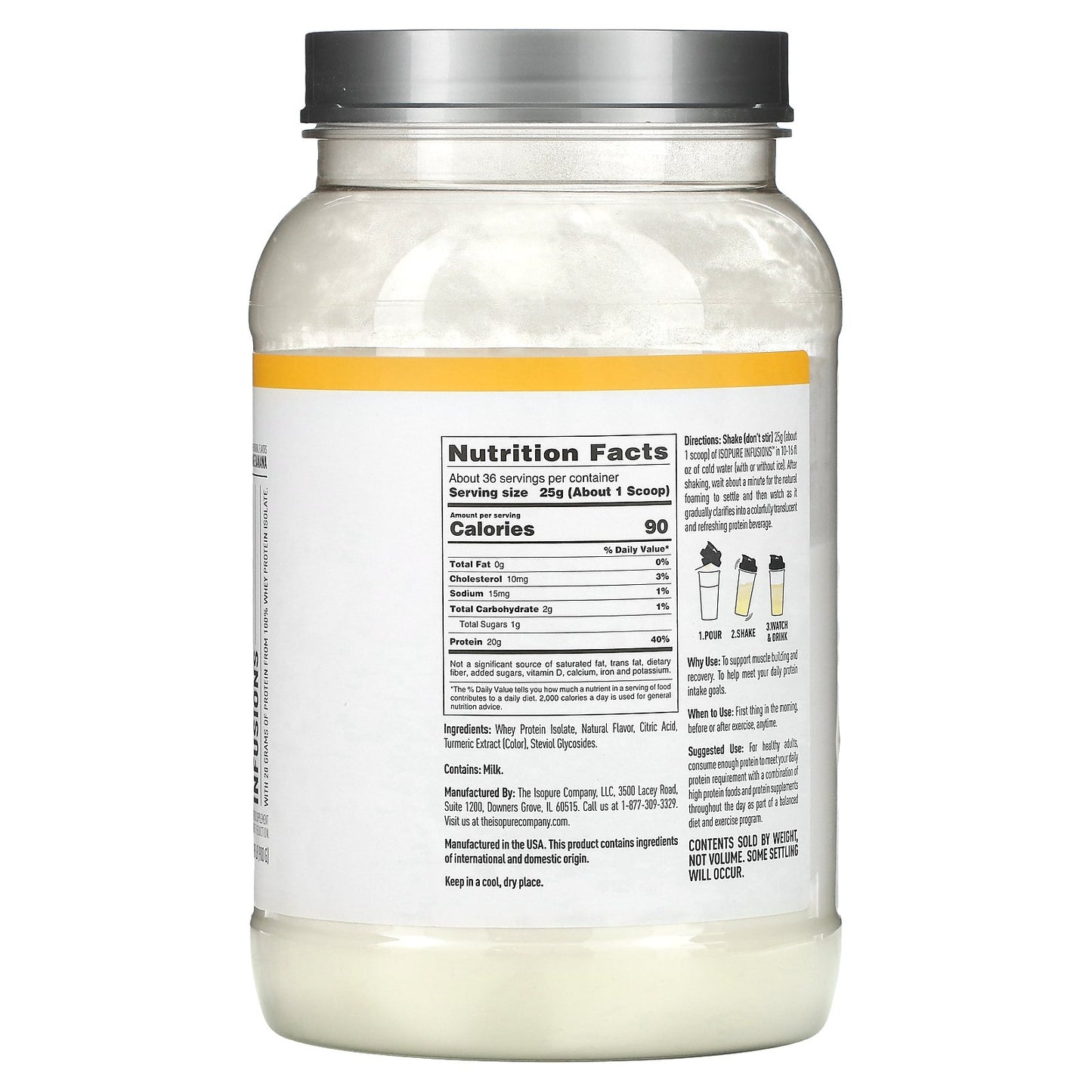 Isopure, Infusions Protein Powder, Pineapple Orange Banana, 1.98 lb (900 g)