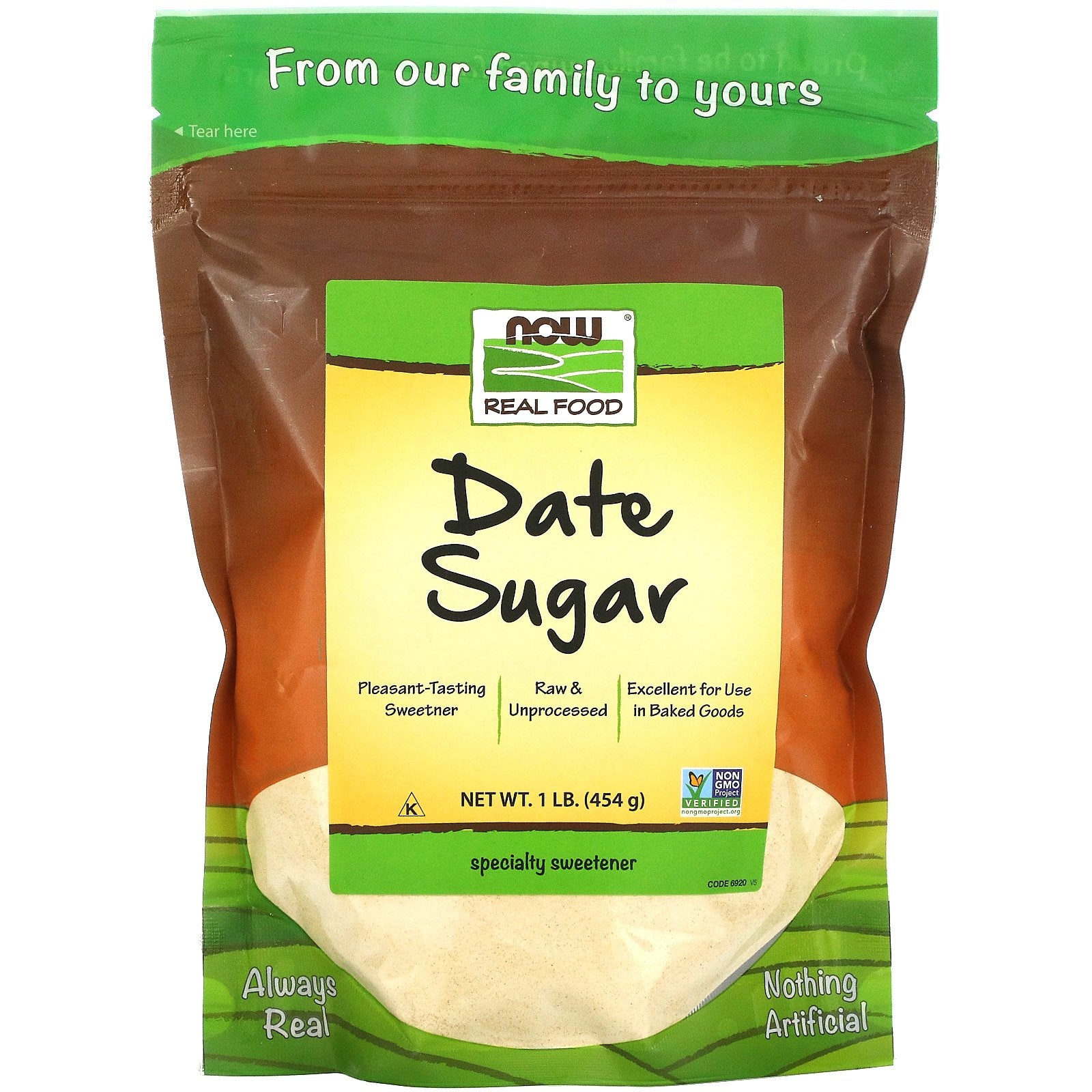 NOW Foods, Real Food, Date Sugar, 1 lb (454 g)