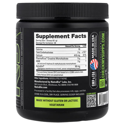 NutraBio, Creatine + HMB, Unflavored, 8.5 oz (243 g)