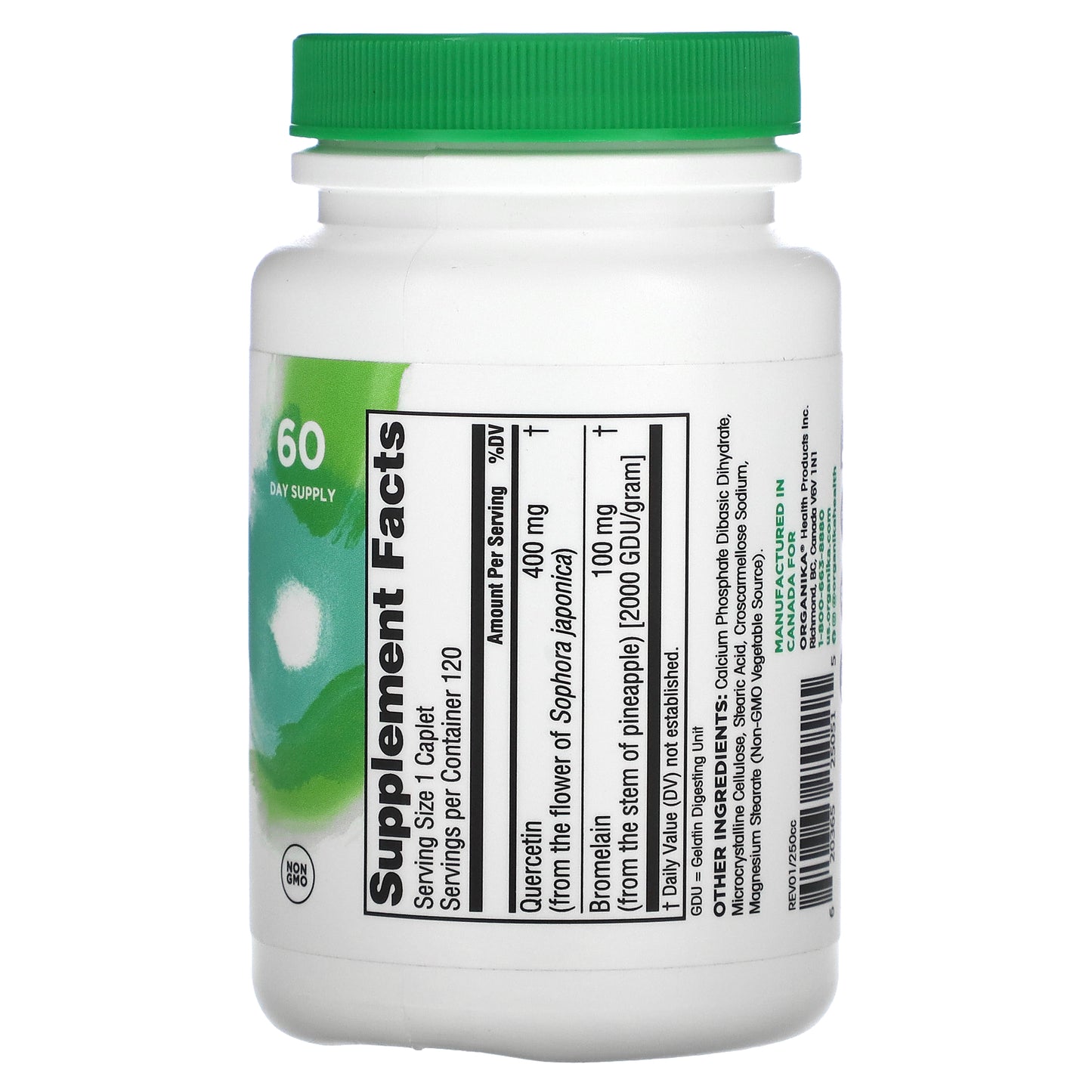 Organika, Quercetin with Bromelain, 120 Caplets