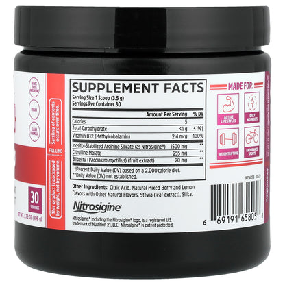 Zhou Nutrition, Lite Up™, Non-Stimulant Pre-Workout, Berry Lemonade, 3.73 oz (106 g)