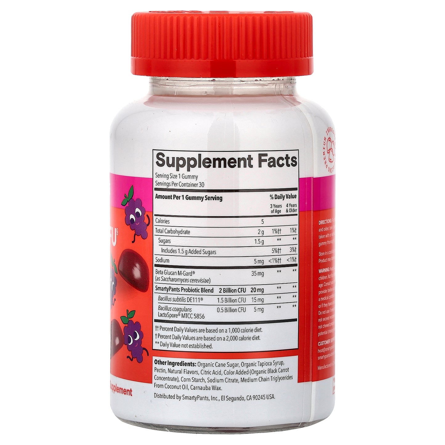 SmartyPants, Kids Digestive, Probiotic Gummies, Grape, 30 Gummies