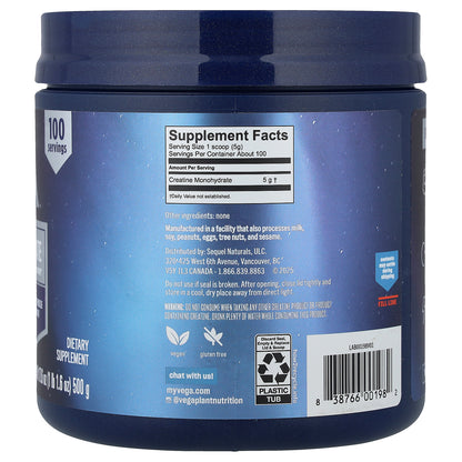 Vega, Creatine Monohydrate, Unflavored, 1 lb 1.6 oz (500 g)
