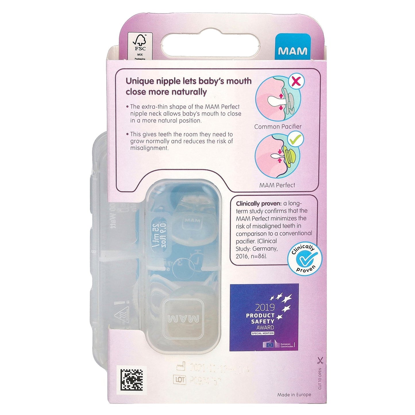 MAM, Perfect Pacifier, 0-3 Months, Boy, 2 Count