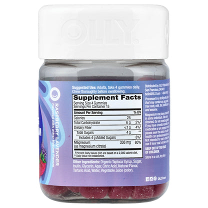 OLLY, Relaxing Magnesium Gummies, Raspberry Lavender, 60 Gummies