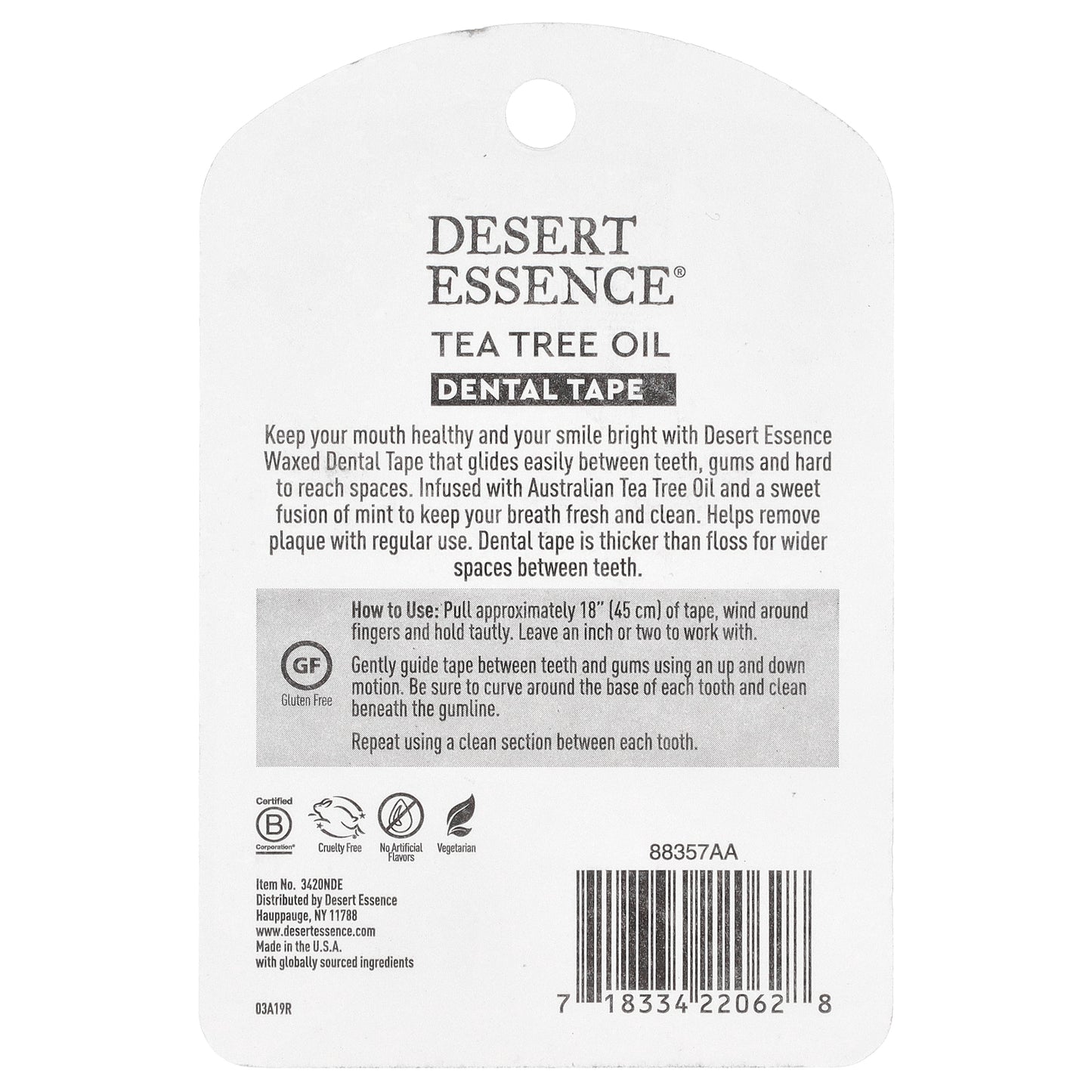 Desert Essence, Tea Tree Oil Dental Tape, Waxed, 30 Yds (27.4 m)