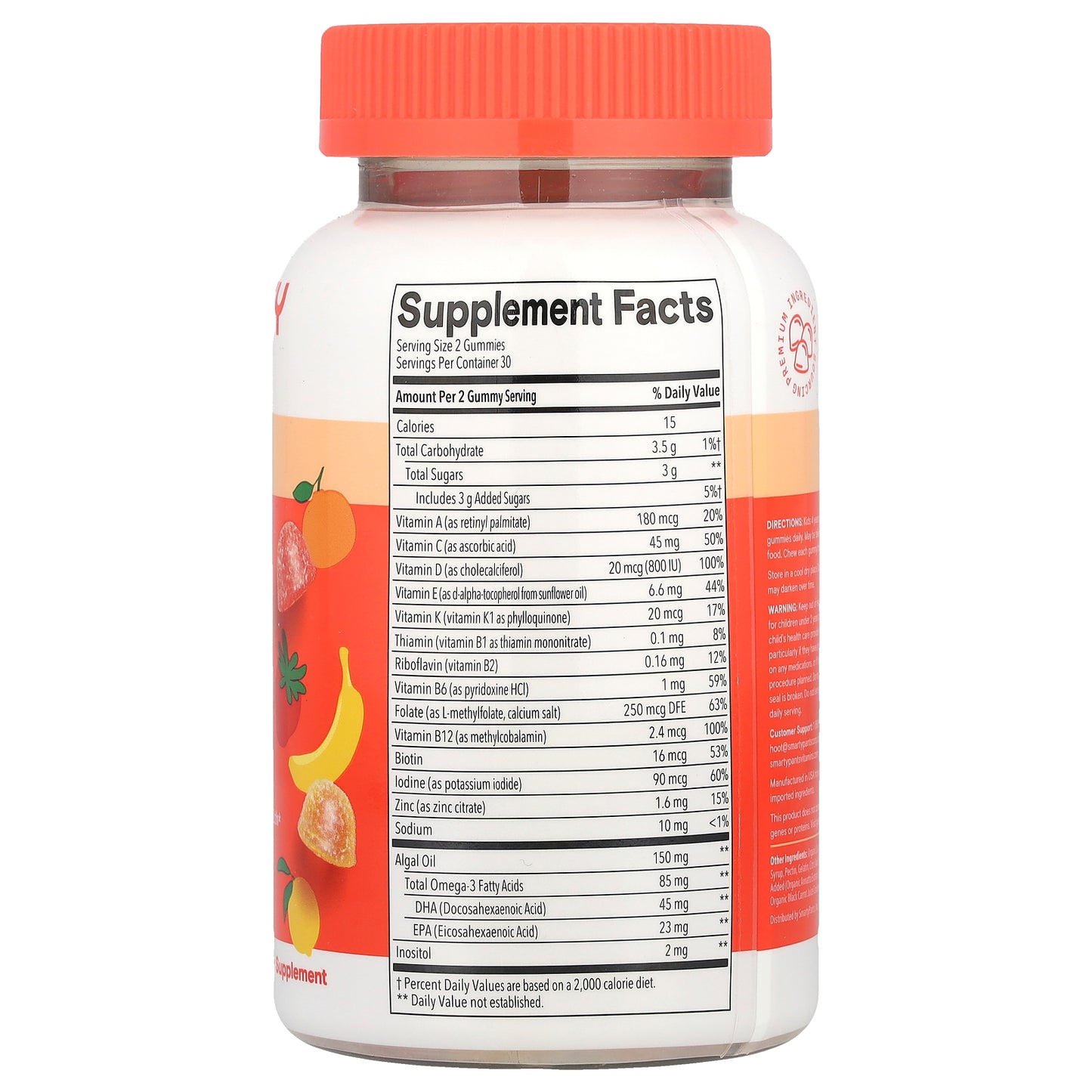 SmartyPants, Kids Plus, Multi & Omegas Gummies, Lemon, Orange, and Strawberry Banana, 60 Gummies