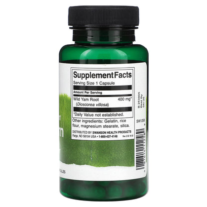 Swanson, Full Spectrum, Wild Yam, 400 mg, 60 Capsules