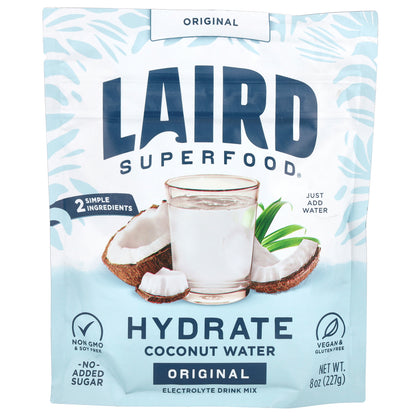 Laird Superfood, Hydrate, Coconut Water, Original, 8 oz (227 g)