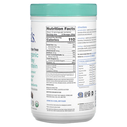 Simply Tera's, Organic Whey Protein, Dark Chocolate, 12 oz (340 g)