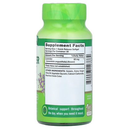 Nature's Truth, Lavender Calm™, 50 Quick Release Softgels (80 mg per Softgel)