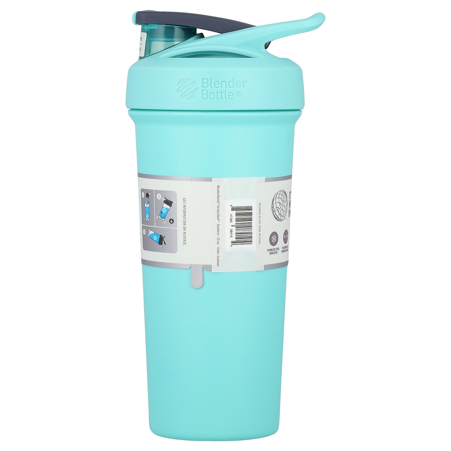 Blender Bottle, Strada Sleek™, Insulated Stainless Steel, Seafoam, 25 oz (740 ml)