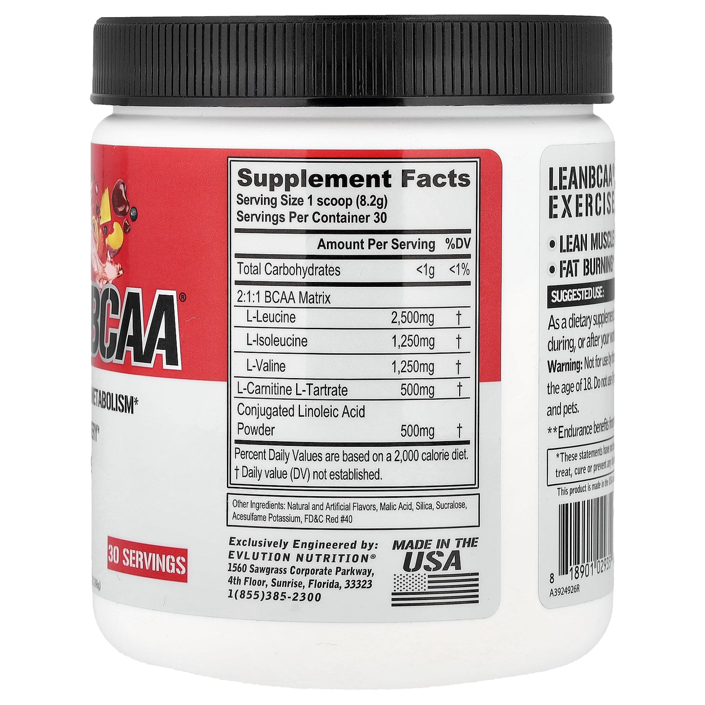 EVLution Nutrition, Lean BCAA®, Fruit Punch, 8.7 oz (246 g)